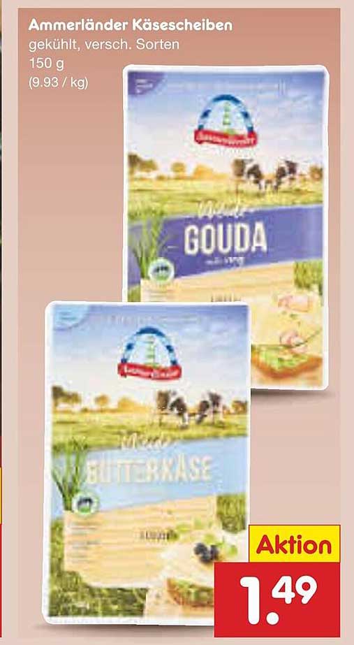 Ammerländer Käse Scheiben, gekühlt, verschiedene Sorten, 150 g
