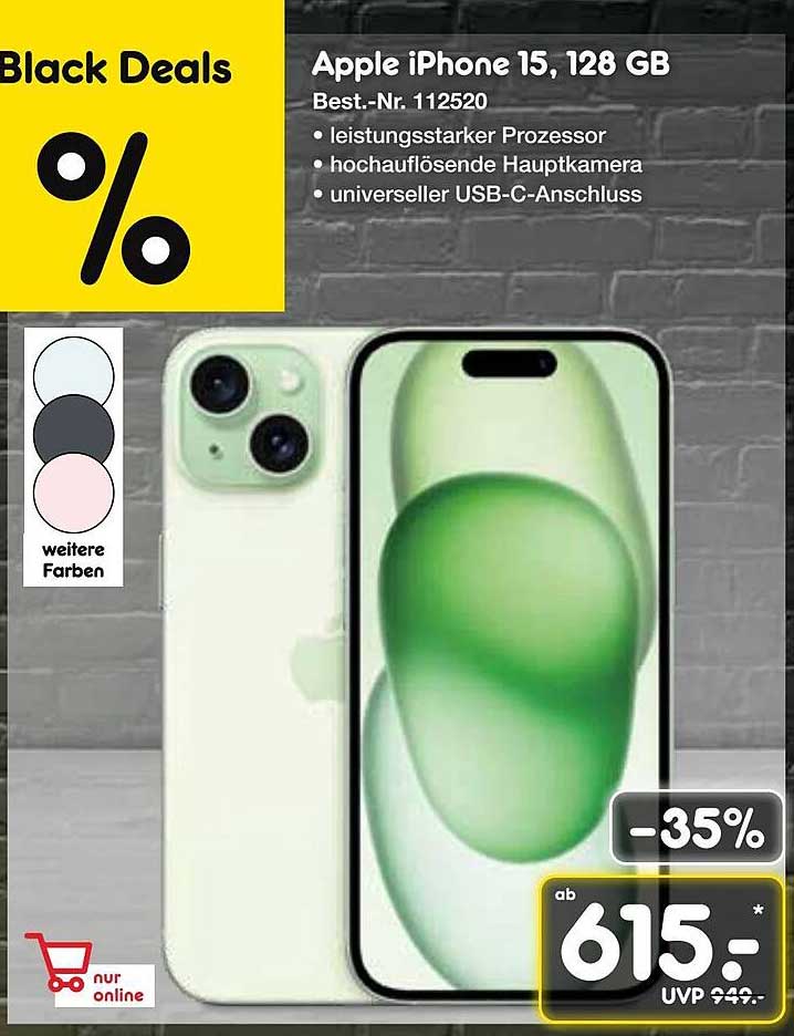 Apple iPhone 15, 128 GB - Black Deals