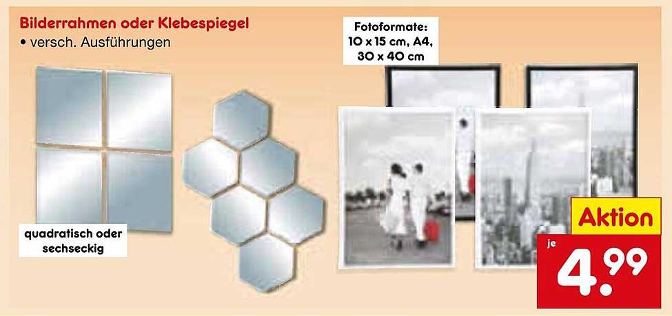 Bilderrahmen oder Klebespiegel - verschiedene Ausführungen