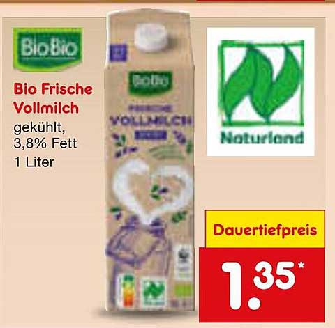 Bio Frische Vollmilch 1 Liter
