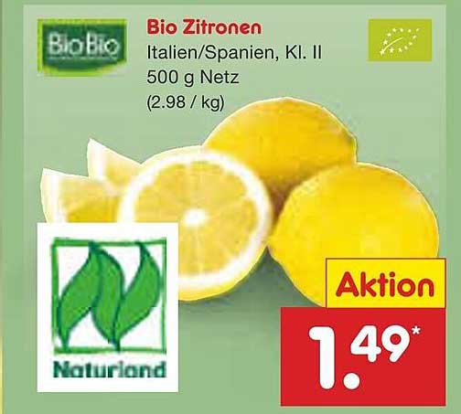 Bio Zitronen, Italien/Spanien, Kl. II, 500 g Netz