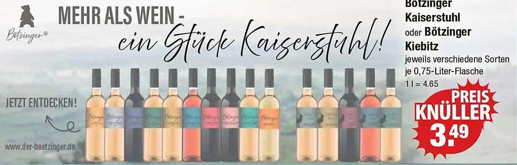 Bötzinger Kaiserstuhl oder Bötzinger Kiebitz - 0,75-Liter-Flasche