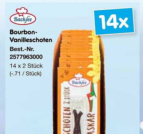 Bourbon-Vanilleschoten 14 x 2 Stück von Backfee