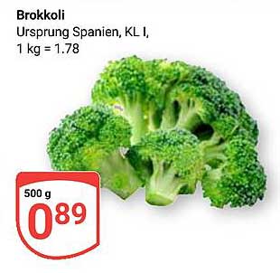 Brokkoli Ursprung Spanien, KL I - 500 g für 0,89 €