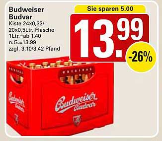 Budweiser Budvar Kiste 24 x 0,33l