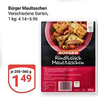 Bürger Maultaschen - Verschiedene Sorten, 250-360 g