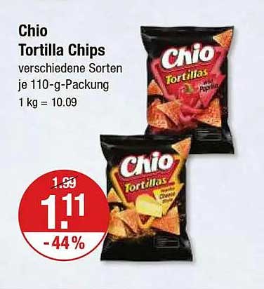 Chio Tortilla Chips verschiedene Sorten je 110-g-Packung