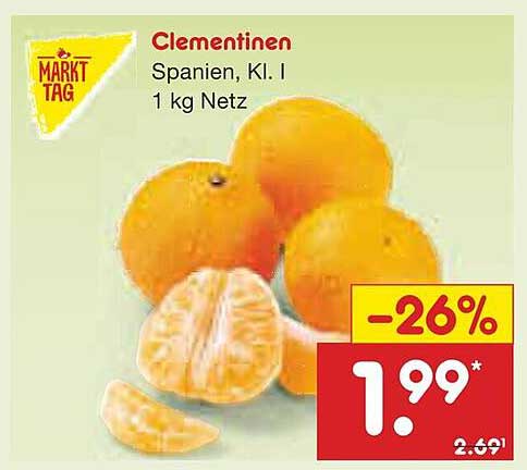 Clementinen Spanien, Kl. I - 1 kg Netz