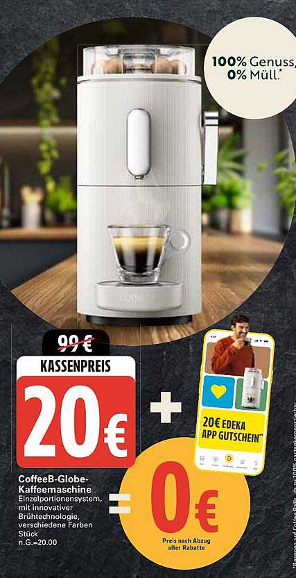 CoffeeB-Globe-Kaffeemaschine - Einzelportionssystem mit innovativer Brühthechnologie