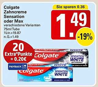 Colgate Zahnpasta Sensation oder Max 75ml