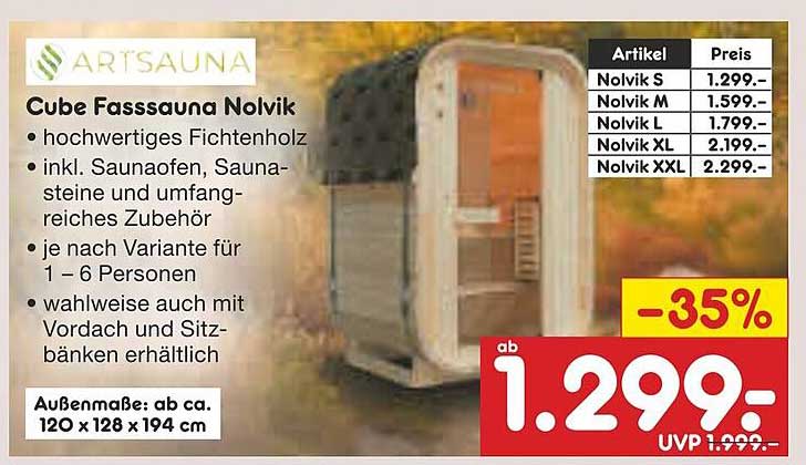 Cube Fasssauna Nolvik - Hochwertige Entspannung für Ihr Zuhause