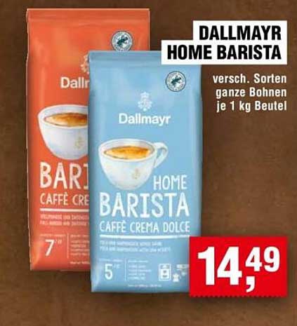 Dallmayr Home Barista – verschiedene Sorten ganze Bohnen je 1 kg Beutel