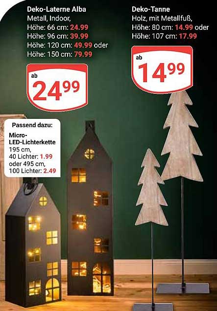 Deko-Laterne Alba und Deko-Tanne