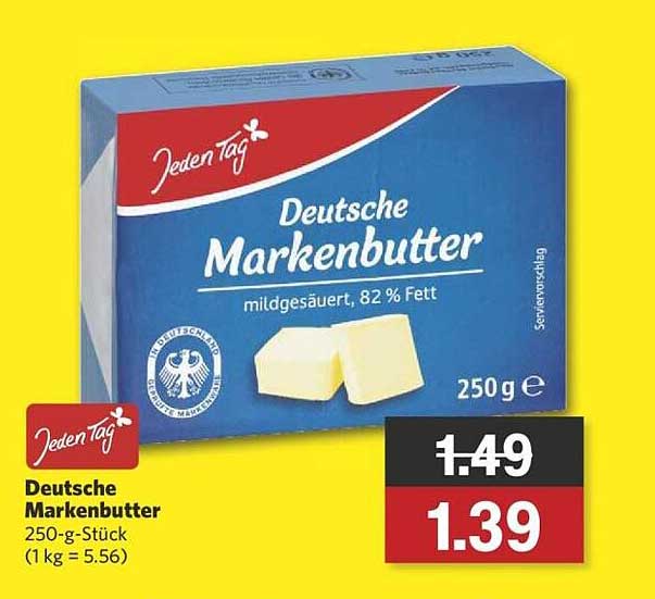 Deutsche Markenbutter 250-g-Stück