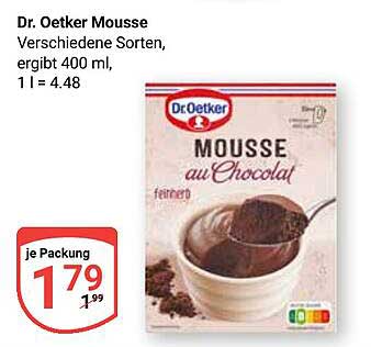 Dr. Oetker Mousse verschiedene Sorten, 400 ml