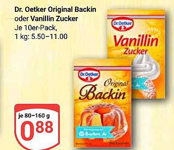 Dr. Oetker Original Backin oder Vanillin Zucker