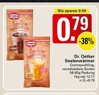Dr. Oetker Seelenwärmer Cremepudding, verschiedene Sorten