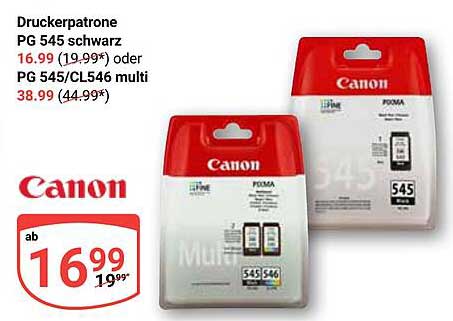 Druckerpatrone PG 545 schwarz und PG 545/CL546 multi