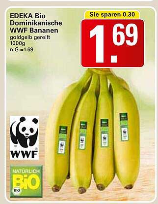 EDEKA Bio Dominikanische WWF Bananen 1000g