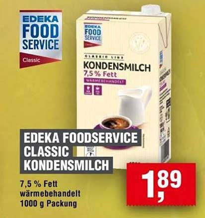 EDEKA FOOD SERVICE Classic Kondensmilch 7,5 % Fett, 1000 g Packung
