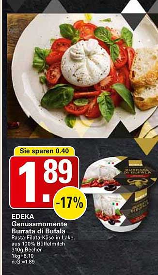 EDEKA Genusssmomente Burrata di Bufala Pasta-Filata-Käse