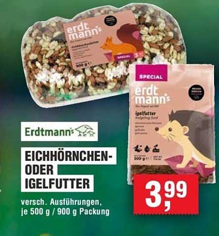 Erdtmann's Eichhörnchen- oder Igelfutter, 500 g
