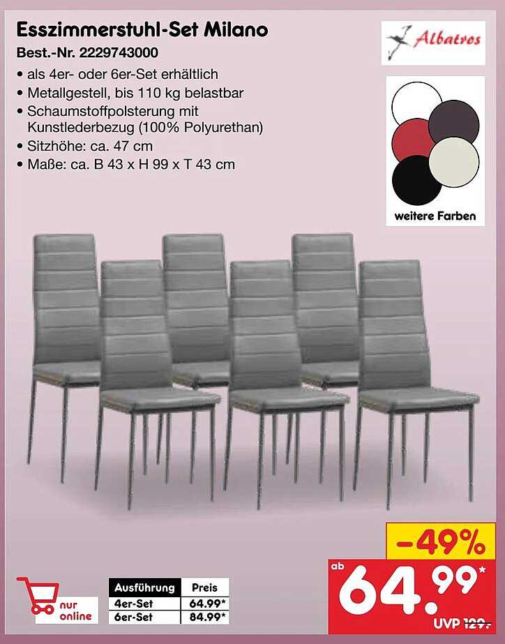 Esszimmerstuhl-Set Milano