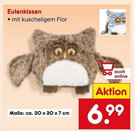 Eulen Kissen - mit kuscheligem Flor