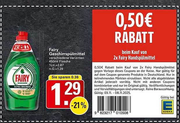 Fairy Geschirrspülmittel 450ml - verschiedene Varianten