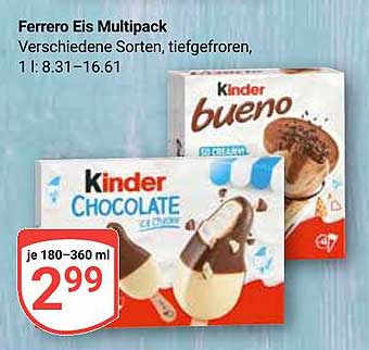 Ferrero Eis Multipack - verschiedene Sorten, tiefgefroren