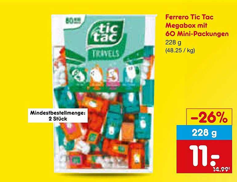 Ferrero Tic Tac Megabox mit 60 Mini-Packungen