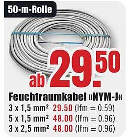Feuchtraumkabel »NYM-J« auf 50-m-Rolle