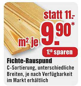 Fichte-Rauspund - C-Sortierung, unterschiedliche Breiten