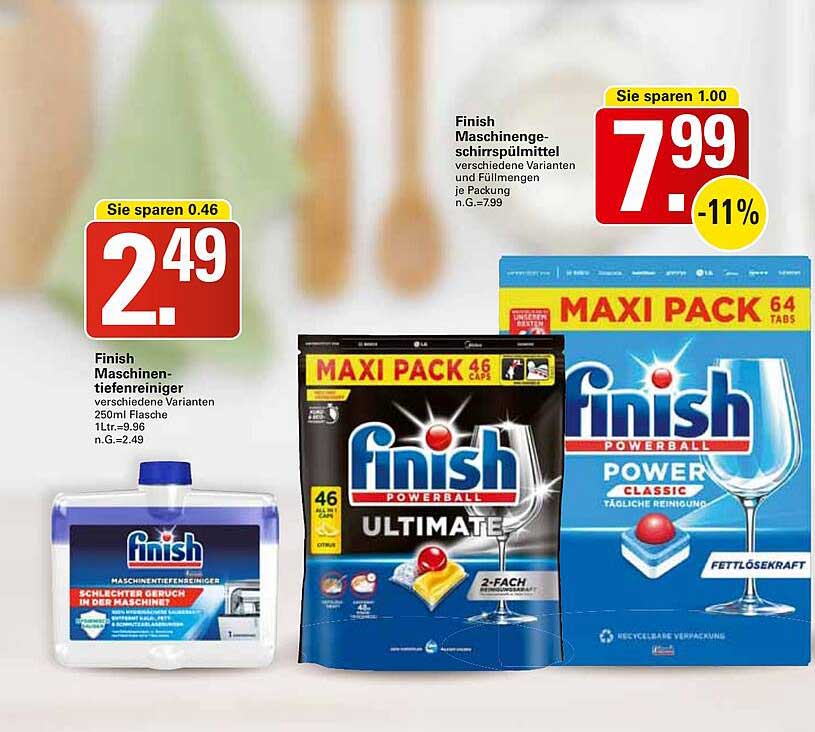 Finish Maschinen-geschirrspülmittel - verschiedene Varianten und Füllmengen