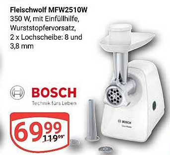 Fleischwolf MFW2510W von Bosch