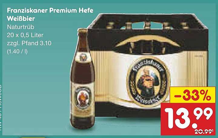 Franziskaner Premium Hefe Weißbier 20 x 0,5 Liter