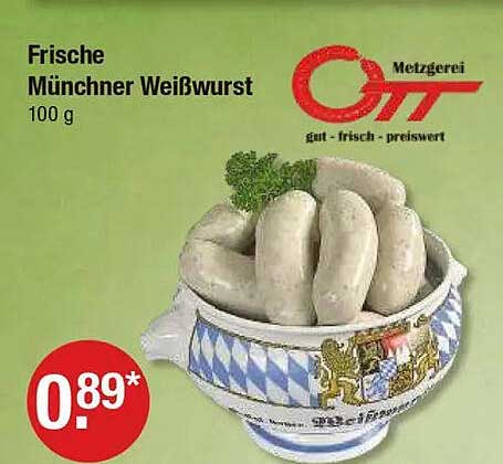 Frische Münchner Weißwurst 100 g