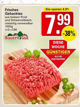 Frisches Gehacktes aus bestem Rind- und Schweinefleisch