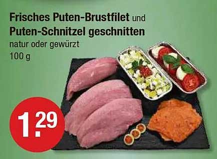 Frisches Puten-Brustfilet und Puten-Schnitzel geschnitten, natur oder gewürzt