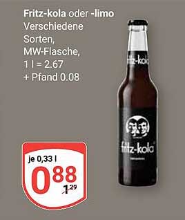 Fritz-kola oder -limo - Verschiedene Sorten