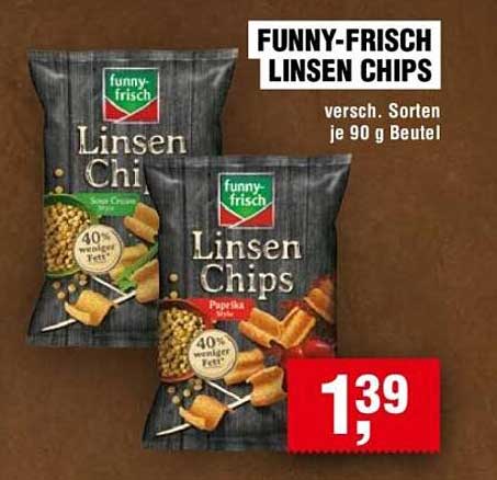 FUNNY-FRISCH LINSEN CHIPS - versch. Sorten je 90 g Beutel