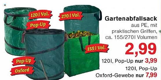 Gartenabfallsack aus PE - Pop-Up