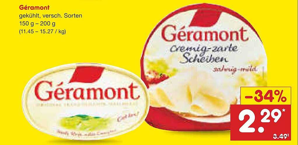 Géramont - cremig-zarte Scheiben und Sorten, 150 g - 200 g