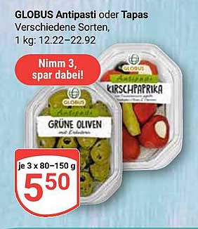 GLOBUS Antipasti oder Tapas - Nimm 3, spar dabei!