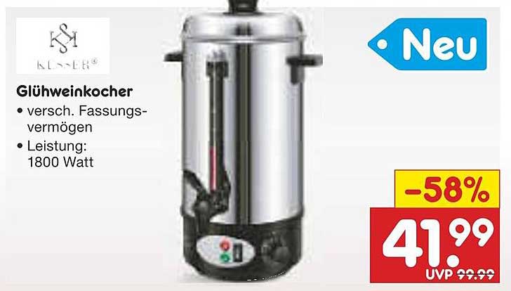 Glühweinkocher 1800 Watt – Ideal für die kalte Jahreszeit