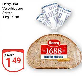 Harry Brot - Verschiedene Sorten, 500 g für nur 1,49 €