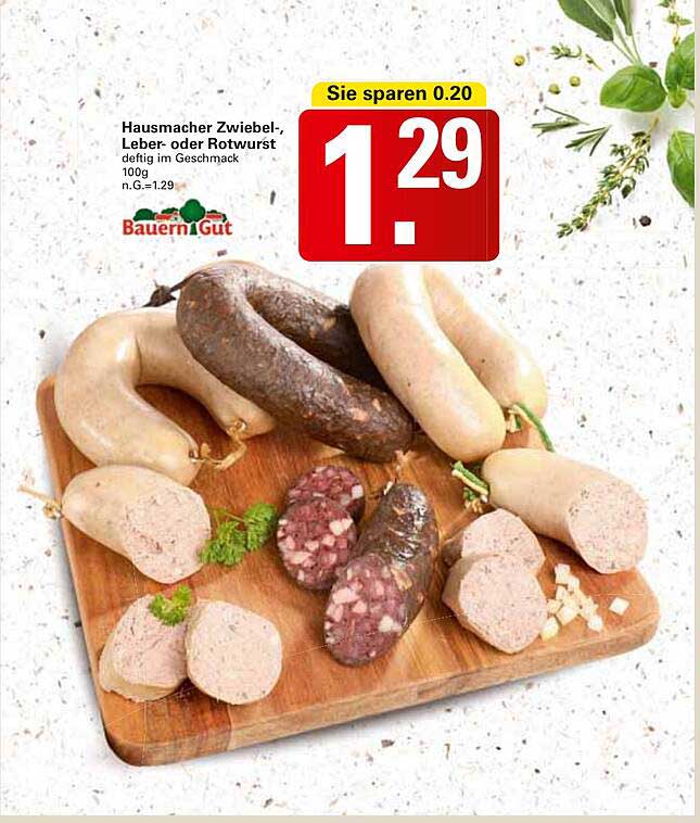 Hausmacher Zwiebel-, Leber- oder Rotwurst 100g