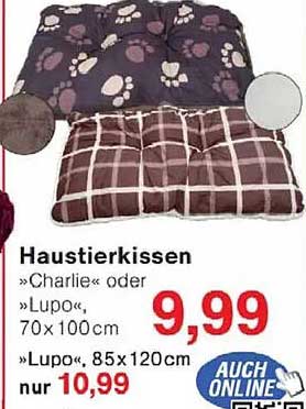 Haustierkissen »Charlie« oder »Lupo«, 70x100cm oder 85x120cm