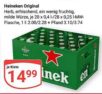 Heineken Original - erfrischend und voll im Geschmack