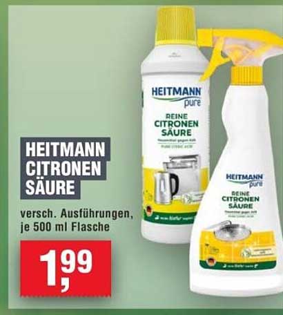 HEITMANN CITRONEN SÄURE - 500 ml Flasche